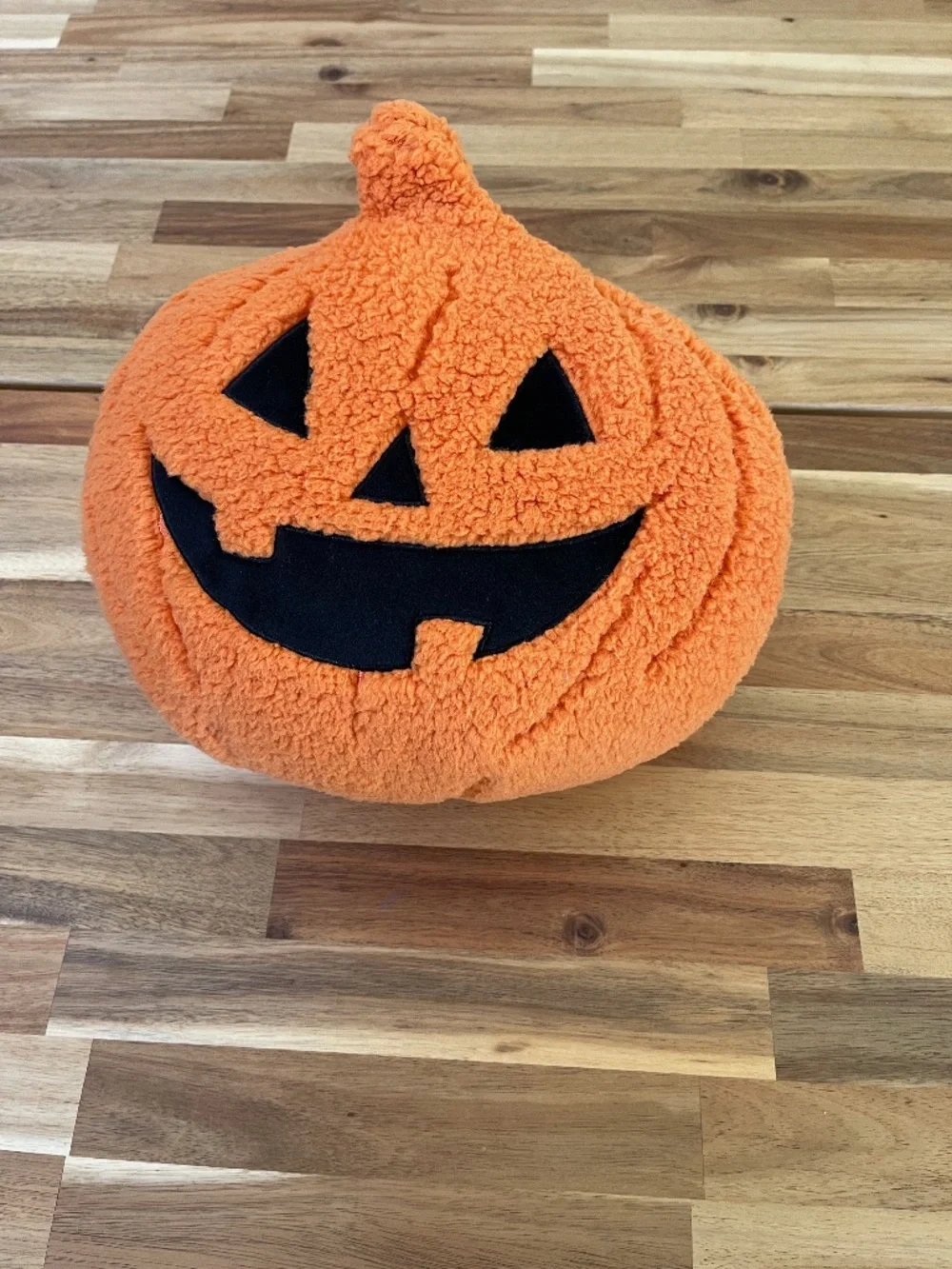 Sherpa Plush Pumpkin/Jack-o'-Lantern throw pillow
